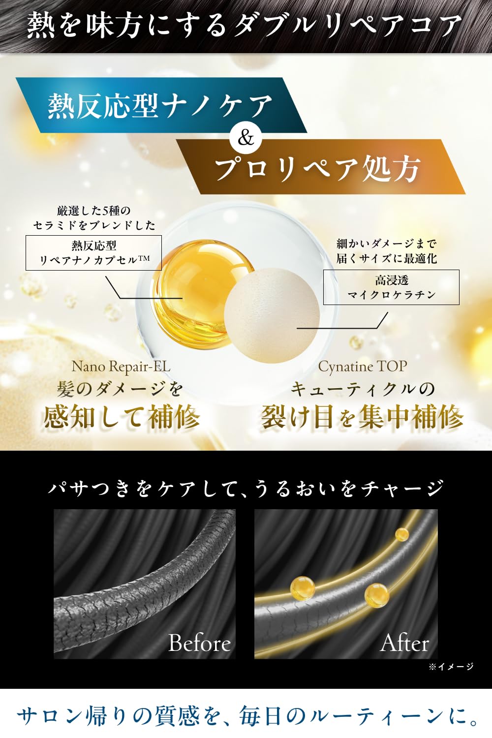 Amazon | 【熱活性リペアナノカプセル×高浸透型ケラチン配合