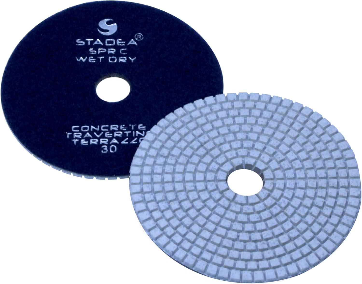 Stadea PPD121N 7" Dry Diamond Polishing Pads for Concrete Travertine Marble Terrazzo Floor Edges Countertop Polishing - Grit 30, Series Super C