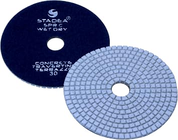 PPD111N 6" Dry Diamond Polishing Pads for Concrete Travertine Marble Terrazzo Floor Edges Countertop Polishing - Grit 30, Series Super C