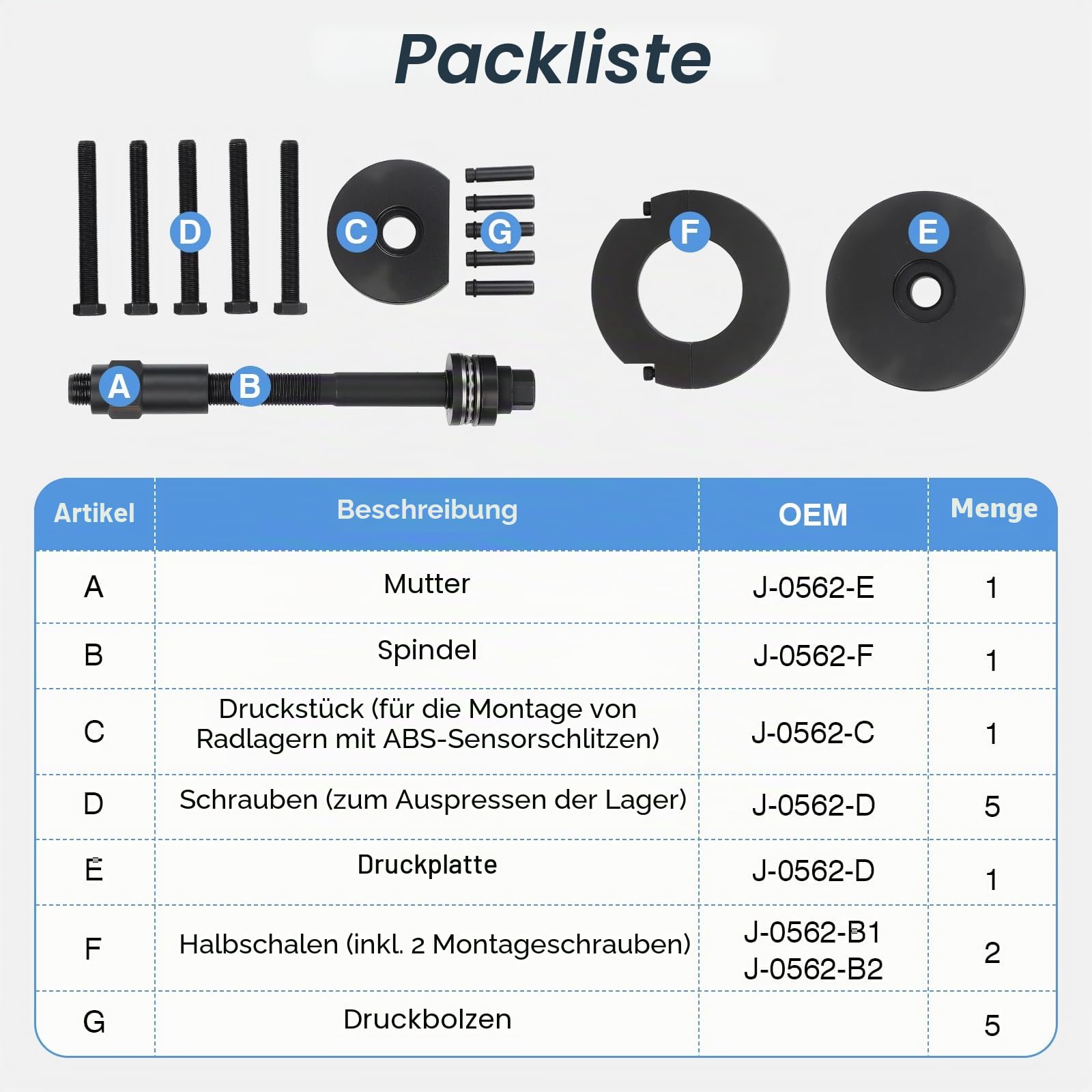 LIROPAU 14tlg Universal Radlager Abzieher Werkzeug Satz Radlagerwerkzeug Montage Demontage 85mm Radlager Werkzeug Lagerabzieher Demontagewerkzeug Kompatibel mit Citroen mit Opel mit Peugeot