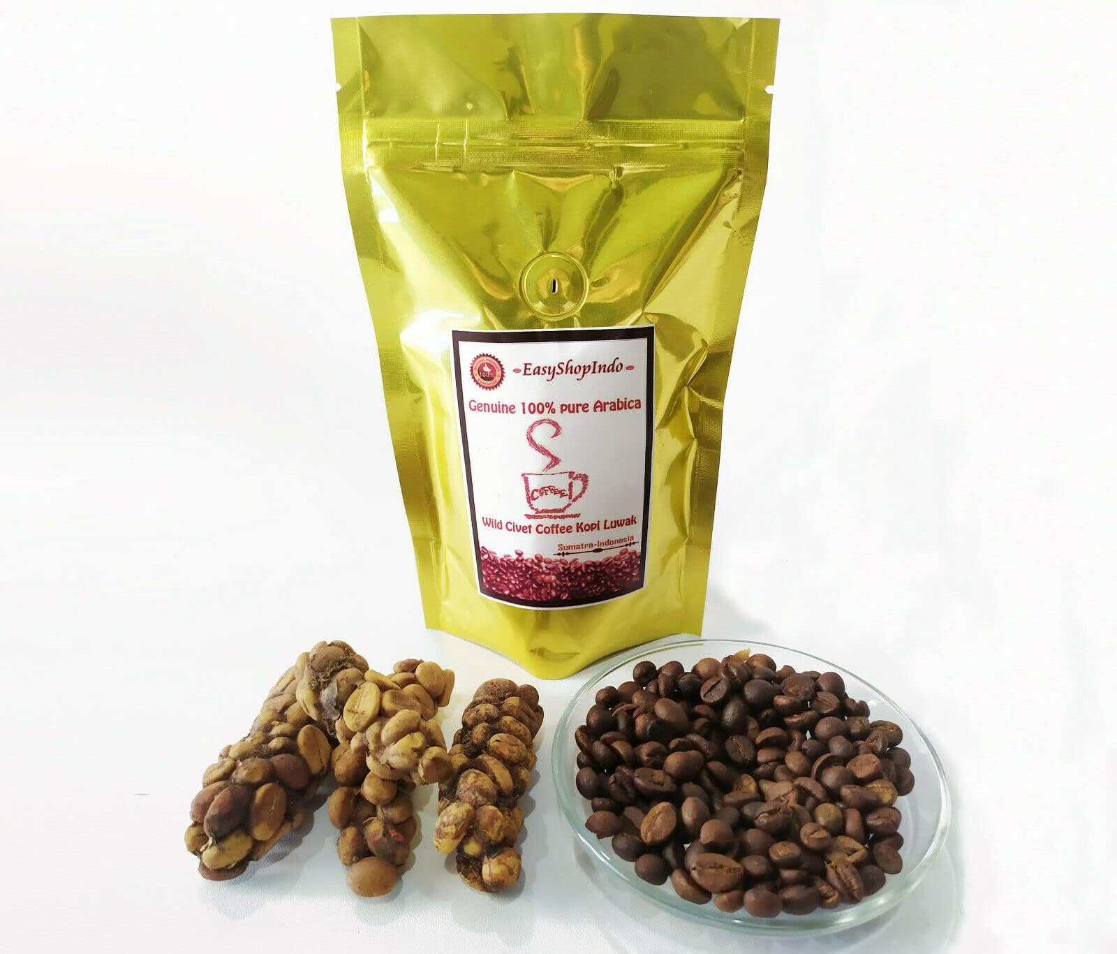Arabica Wild Civet Coffee Kopi Luwak GAYO Fresh Roasted Beans 100g / 3.5oz