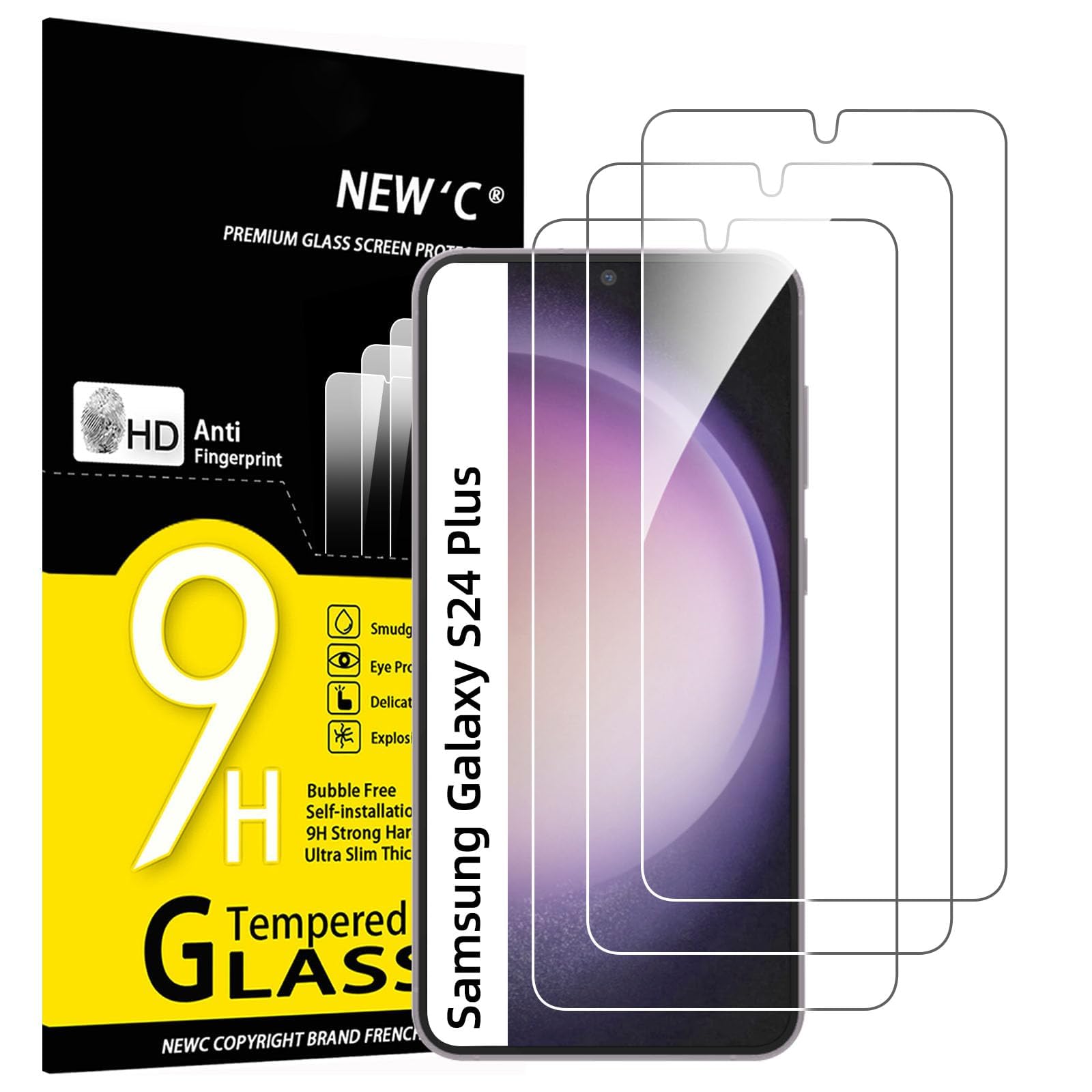 NEW'C for Samsung Galaxy S24+ (S24 Plus) 5G Screen Protector Tempered Glass