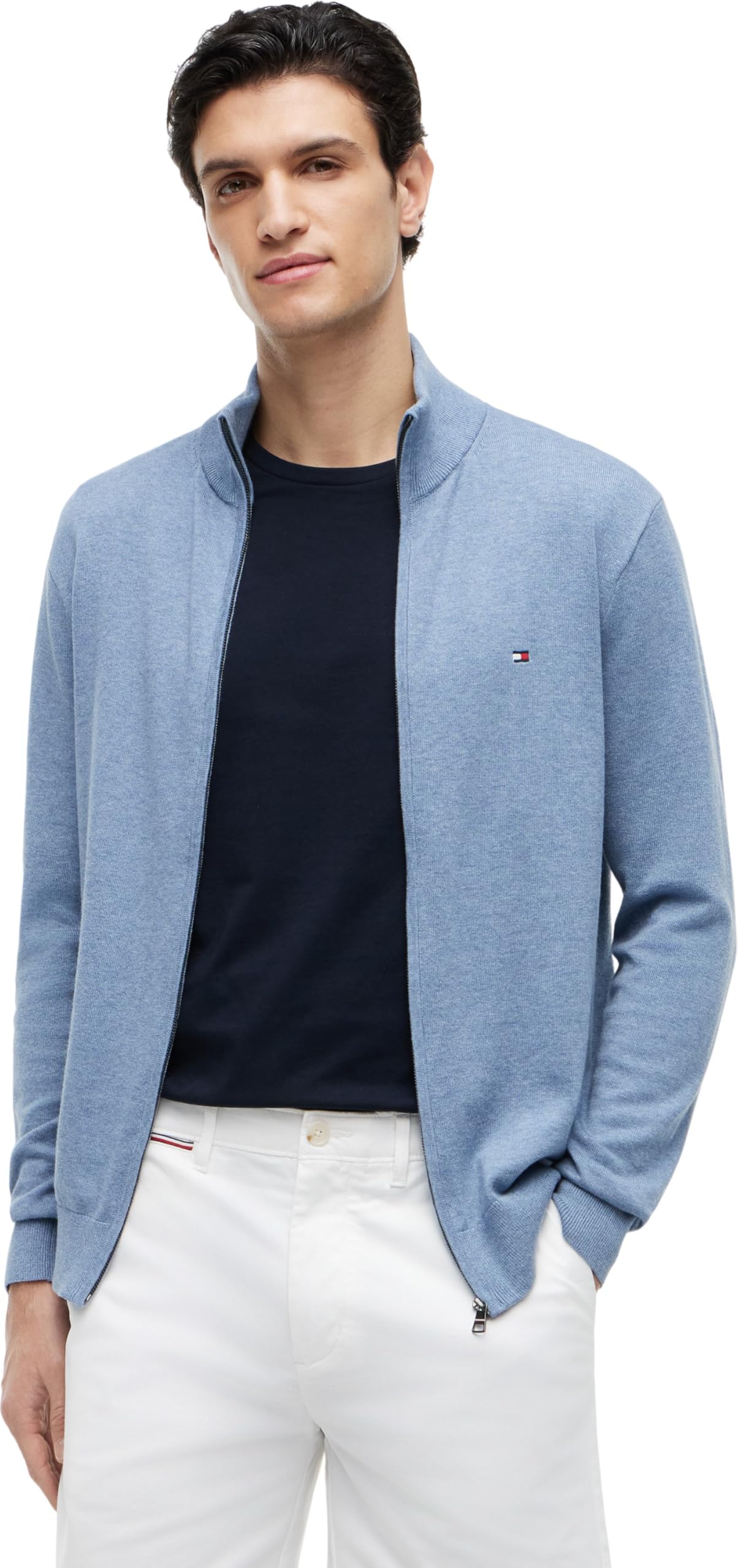 Jersey con cremallera hombre Tommy Hilfiger: chaqueta de punto y cuello alto casual 7
