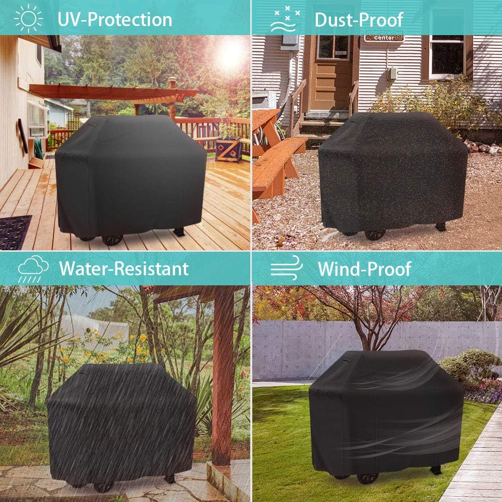 Grill Cover 58 inch, iCOVER Waterproof BBQ Gas Grill Cover, Polyester Easy On/Off, Dustproof Fade Resistant for Weber Char-Broil Nexgrill and More Grills : Patio, Lawn & Garden