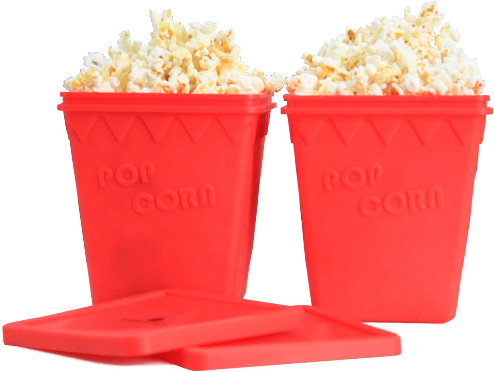 Microwave Popcorn Popper - Pack of 2, Silicone Popcorn Popper, Popcorn Maker for Microwave, Makes Perfect Healthy Popcorn, Theater Popcorn Box Design, Gift-Box Packing, by COZILIFE
