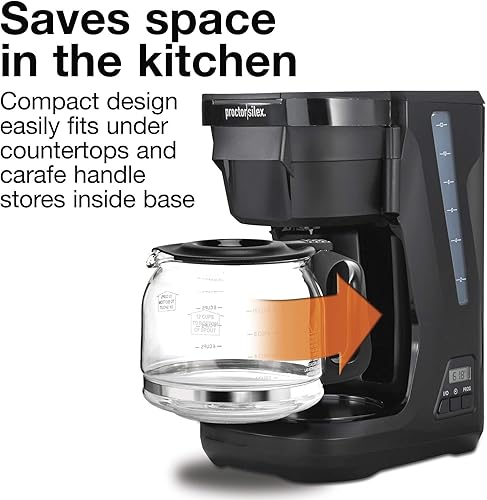 Miniatura 4 de Proctor Silex FrontFill - Cafetera de goteo y tostadora de 2 rebanadas con ranuras extra anchas para bagels, paredes frías al tacto, selector de