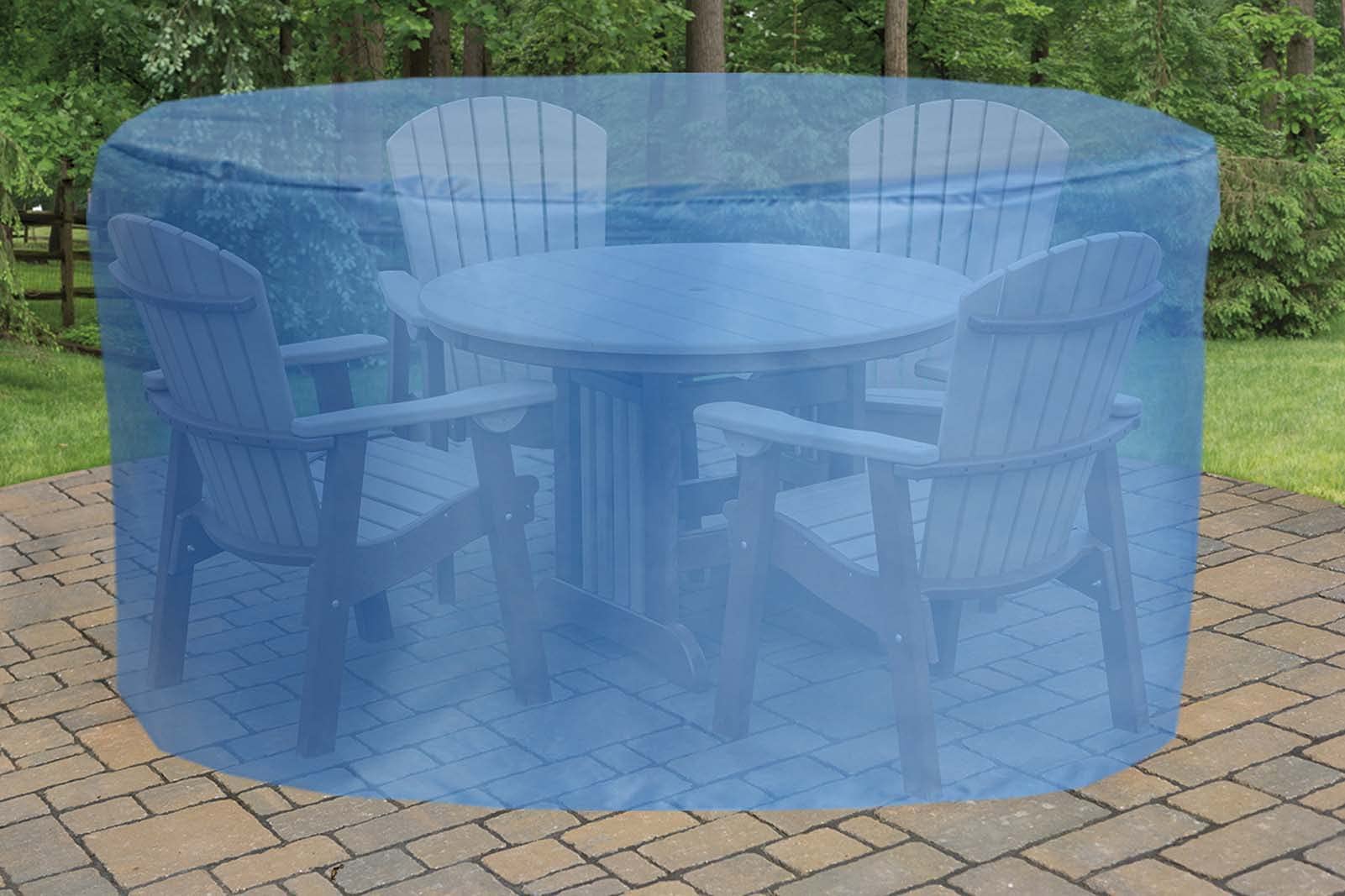 Vailge Runde Terrassenmöbel-Abdeckung – 157,5 Cm Ø, Wasserdicht, UV-beständig, Mit Befestigungsgurten