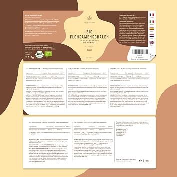 TRUE NATURE Organic psyllium husk capsules - 360 pieces - 4500 mg/daily