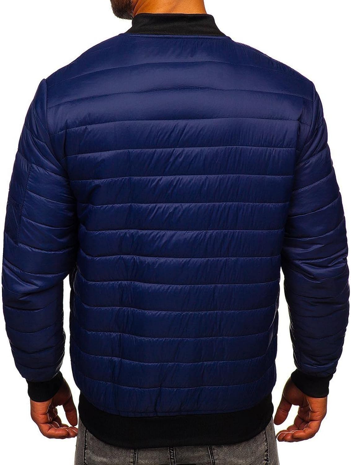 Ymosrh Mens Fashion Jackets Men's Autumn Winter Zipper Pocket Cotton Warm Down Jacket Packable Light Coat Coats