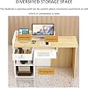 L-Shaped Cashier Reception Desk for Small Retail Checkout Counter in Supermarket,Convenience Store,Hotel,Bar,Salon,and Clothing Store,Modern Wood Computer Workstation Included