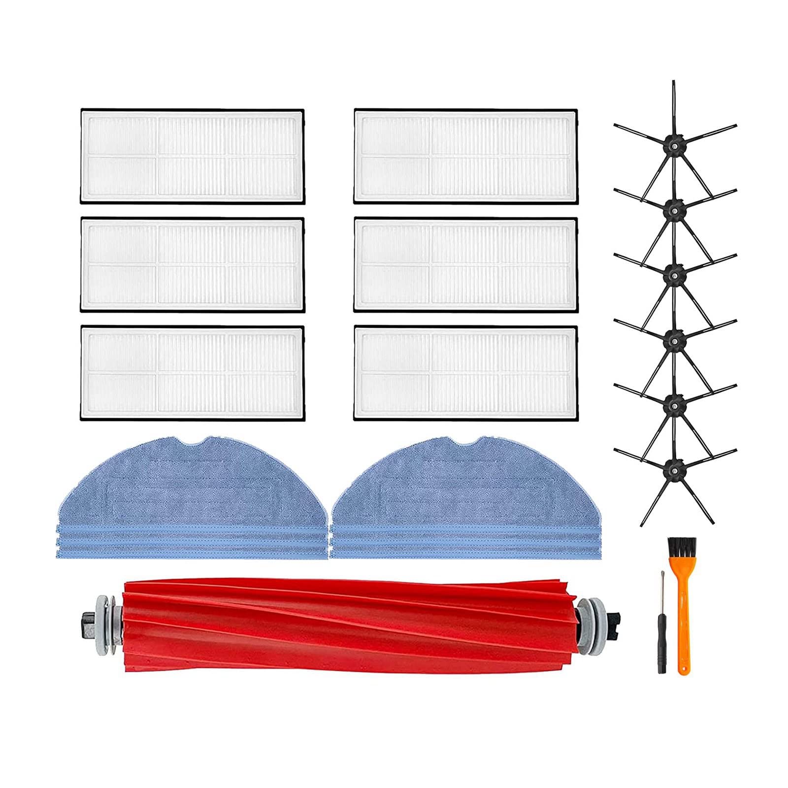 Brosse roulettes côtés et filtre HEPA pour aspirateur S7 T7S Plus : pièces de rechange complètes