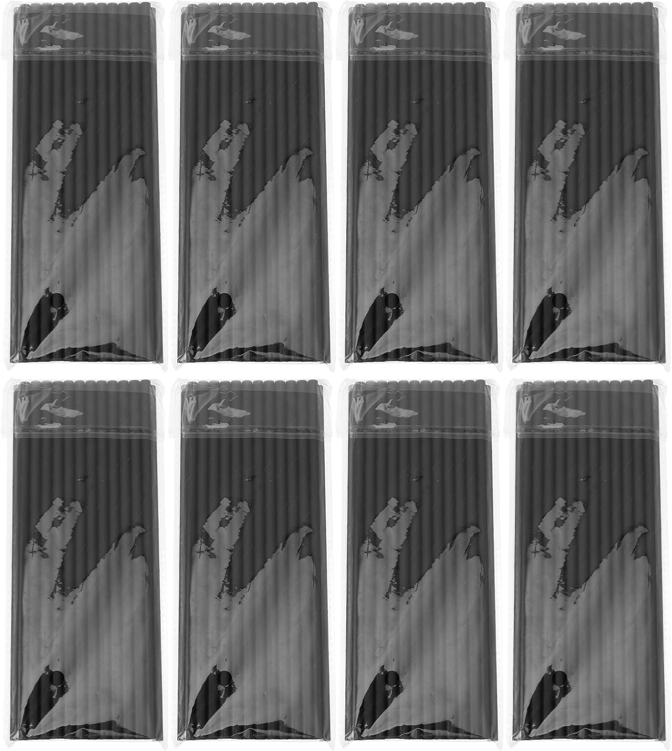 Disposable Black Paper Straws for Beverage and Party Drinking, 200pcs (25pcs X 8 Packs) Eco-friendly Cocktail Paper Drinking Straws for Events and Home Use