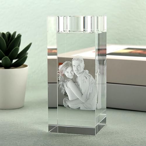 Miniatura 3 de Foto de cristal 3D, marco grabado con láser personalizado con tu propia foto, regalo para mujeres, mamá, novia, ella, él, novio, papá, cumpleaños,
