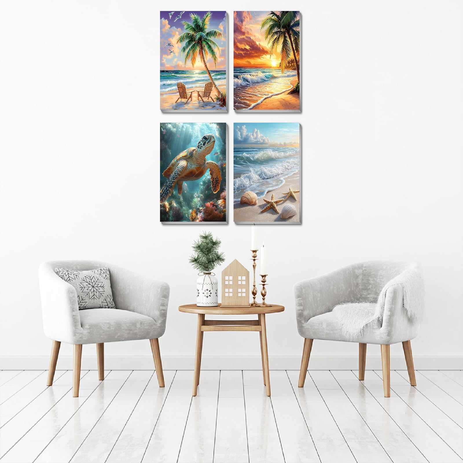 🎨 6 Paquetes De Pintura Por Números Para Adultos – Kit De Paisaje En Lienzo – Fácil Y Divertido Para Principiantes – Incluye Pinturas Y Pinceles – Decoración De Pared Y Regalo Creativo