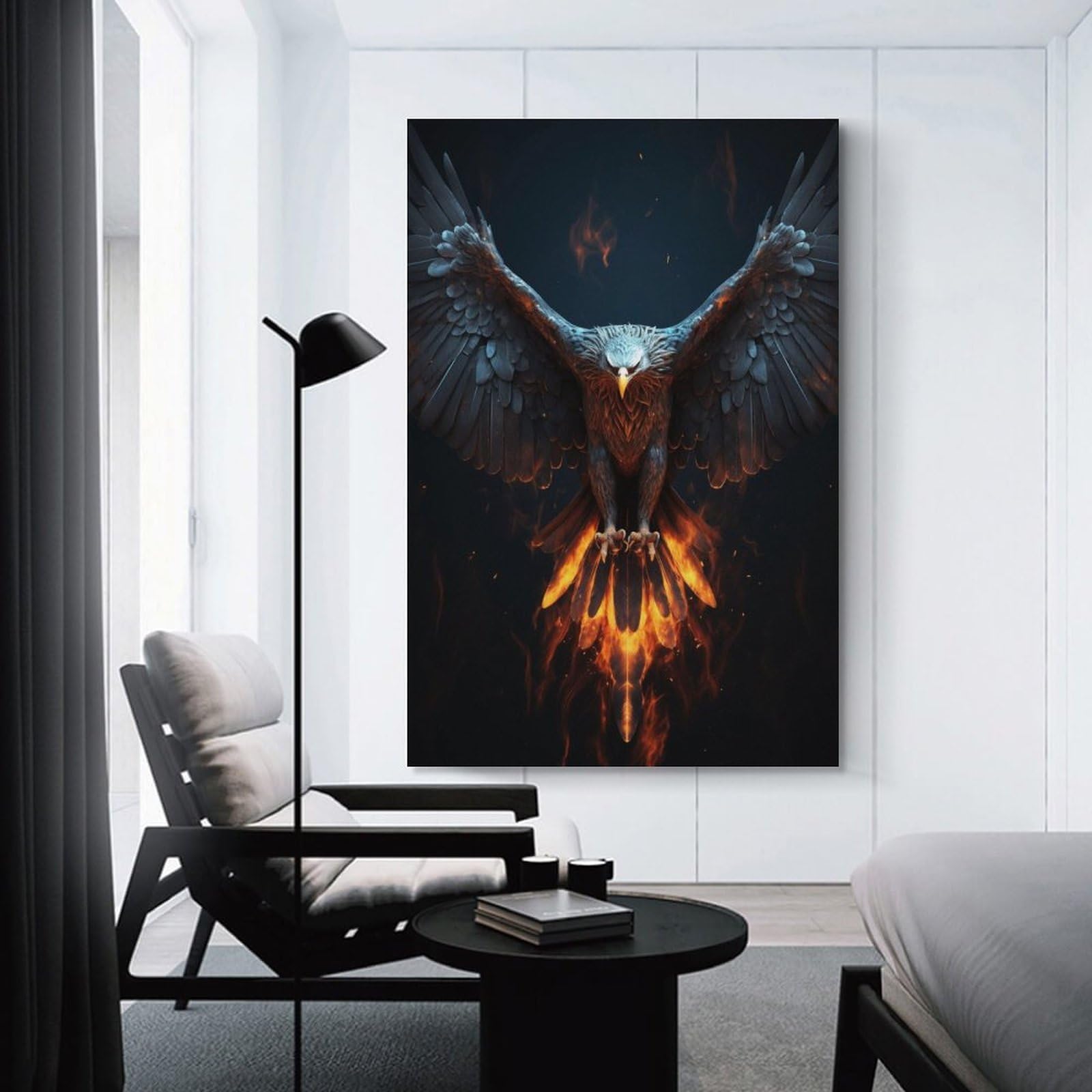 Junmoney Mythical Phoenix Room Decor Wall Art 20x30inch(50x75cm), for Bedroom Decor, Cosy Corners Or Studios, A Warm Accent for Relaxed Interiors