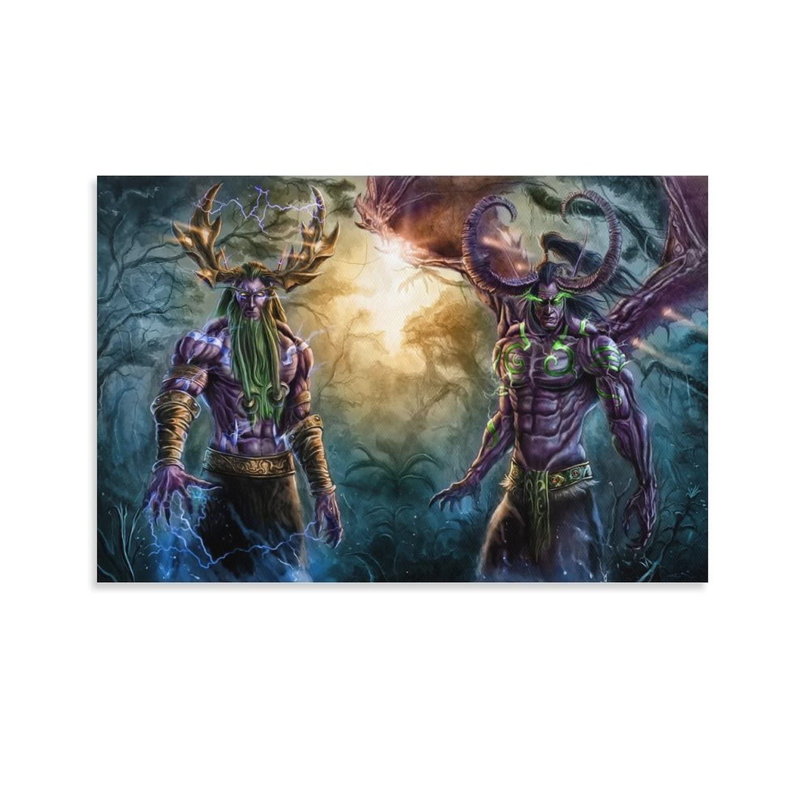 Malfurion Stormrage is The Twin Brother of Illidan Canvas Art Poster and Wall Art Picture Print Modern Family Bedroom Decor Posters 08x12inch(20x30cm)