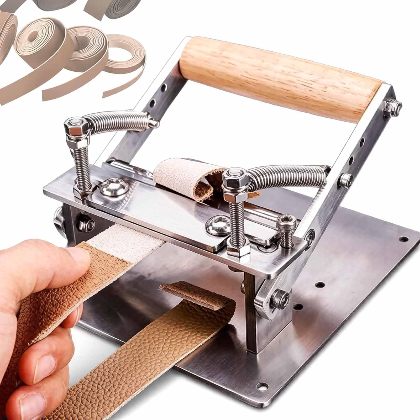 Mrjyk Manual Leather Skiving Machine, Stainless Steel Leather Splitter Machine, Cutting Width: 9 Cm, Adjustable Thickness, Widened Base, For Cutting Of Hard Leather
