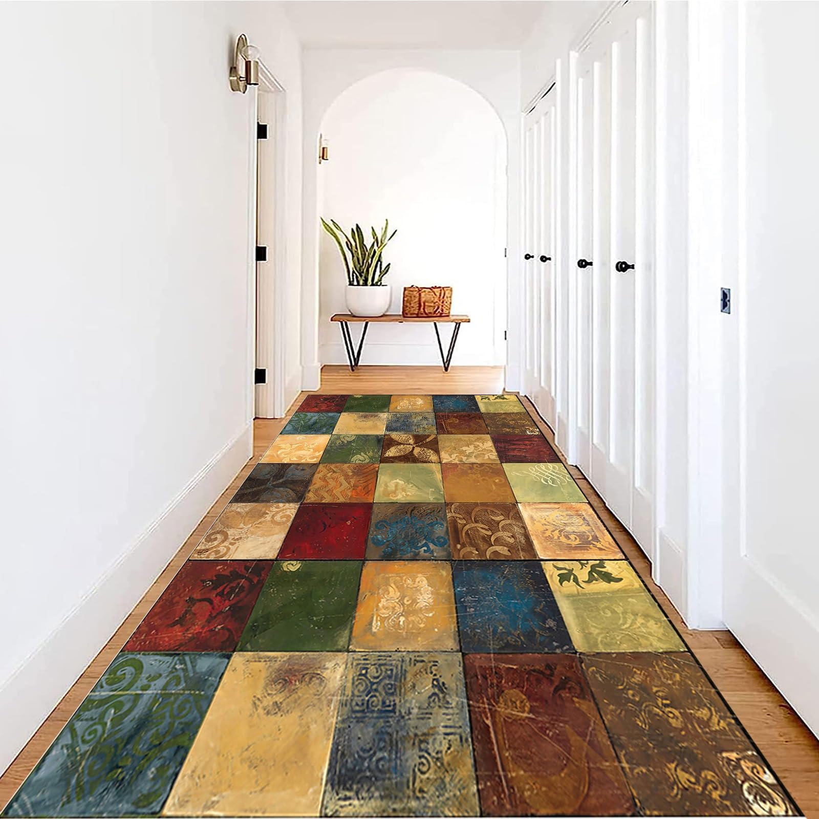 Tappeto Cucina Antiscivolo 50 x 300 cm Passatoia Cucina In Vinile, Tappeto da Passatoia, Lavabile Antiscivolo per Soggiorno Camera Letto Cucina Bagno, C