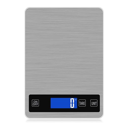 Miniatura 9 de Báscula digital de cocina recargable de 22 libras  22.0 lbs con división de 0.04 onzas0.04 oz, sensor táctil, pantalla LCD retroiluminada, báscula