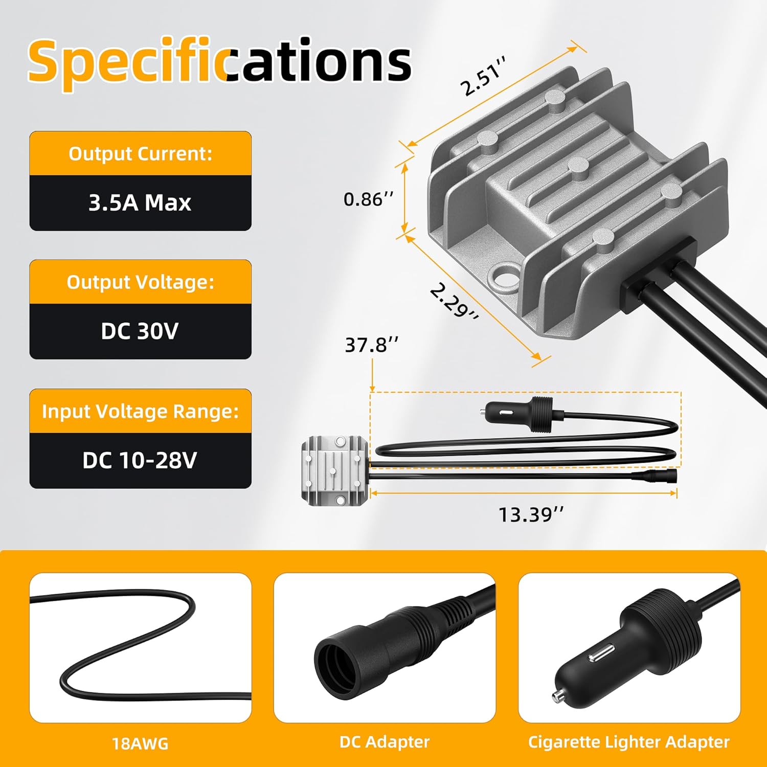 Starlink Mini Step Up Cigarette Lighter Power Adapter,Starlink Cigarette Lighter,Starlink Mini Power Adapter,High-Efficiency 10V-28V to 30V Step-Up Converter Power Cord