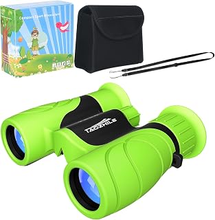 Binoculars for Kids High-Resolution 8x21,Shockproof Compact Kids Binoculars with Neck Strap for Bird Watching, Hiking,Camping, Travel, Learning, Spy Games - Telescope Toys for 3-12 Years Boys Girls (Green)