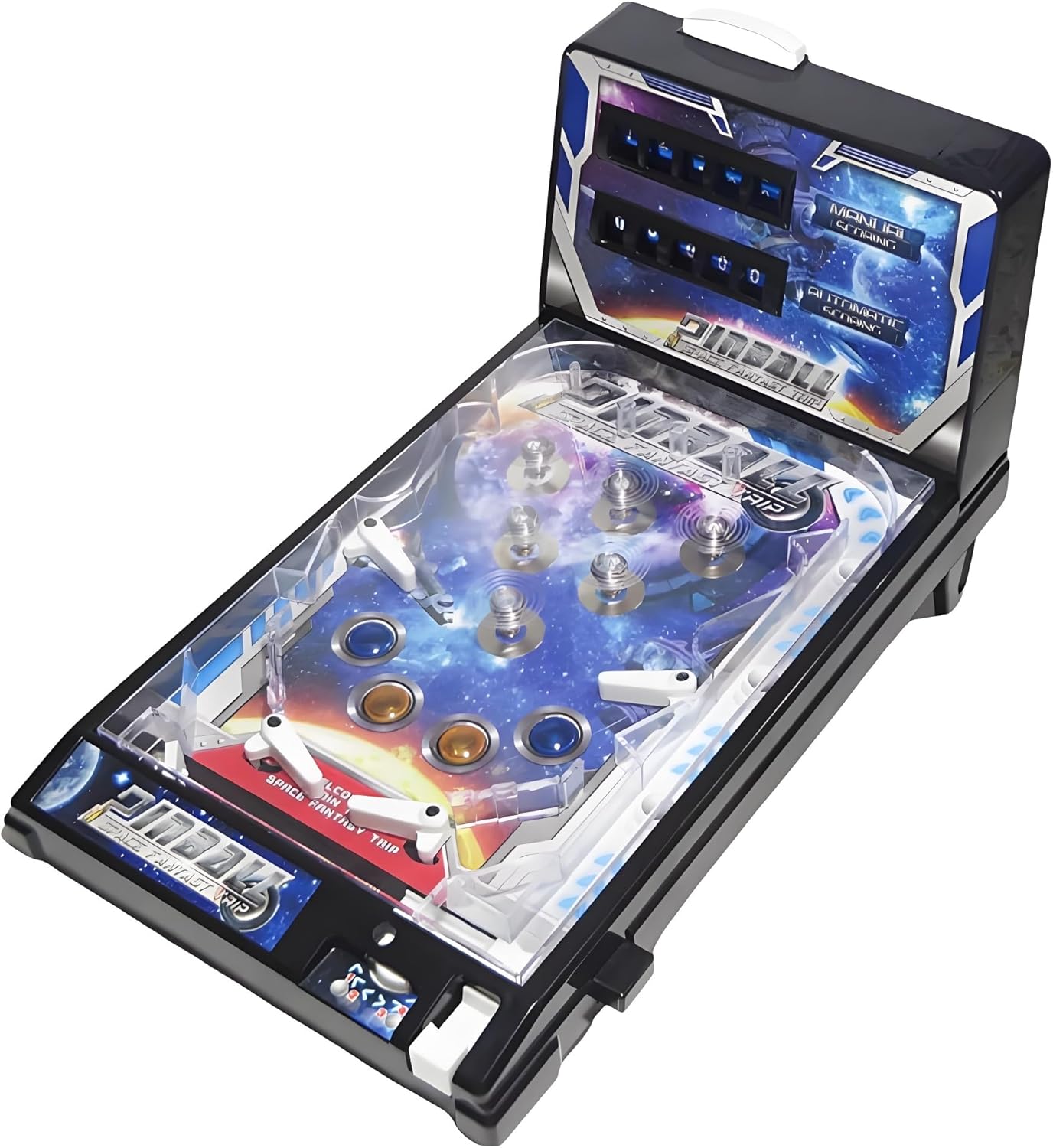 Tabletop Pinball Game - Retro Arcade Machine with Lights, Sounds and Scoreboard, 1-2 Player Mini Pinball for Ages 4+