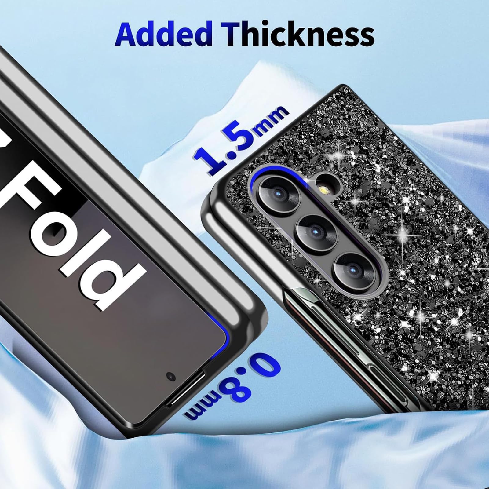 Błyszczące etui do Samsung Galaxy Z Fold 8 Ultra, ultracienka tylna obudowa, antypoślizgowy uchwyt, PC, amortyzacja wstrząsów, ochrona przed odciskami palców, minimalistyczna, lekka, odporna na