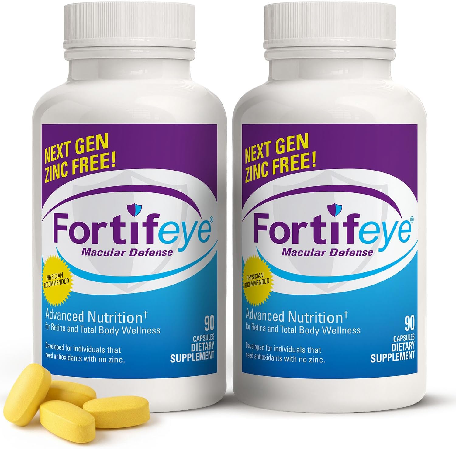 Fortifeye Vitamins Macular Defense Multivitamin-60 Day Supply, 180 Tablets (Zinc Free), All Natural Total Body & Eye Vitamins for Vision, Pure Macular Support Formula, Complex Eye Vitality Supplement