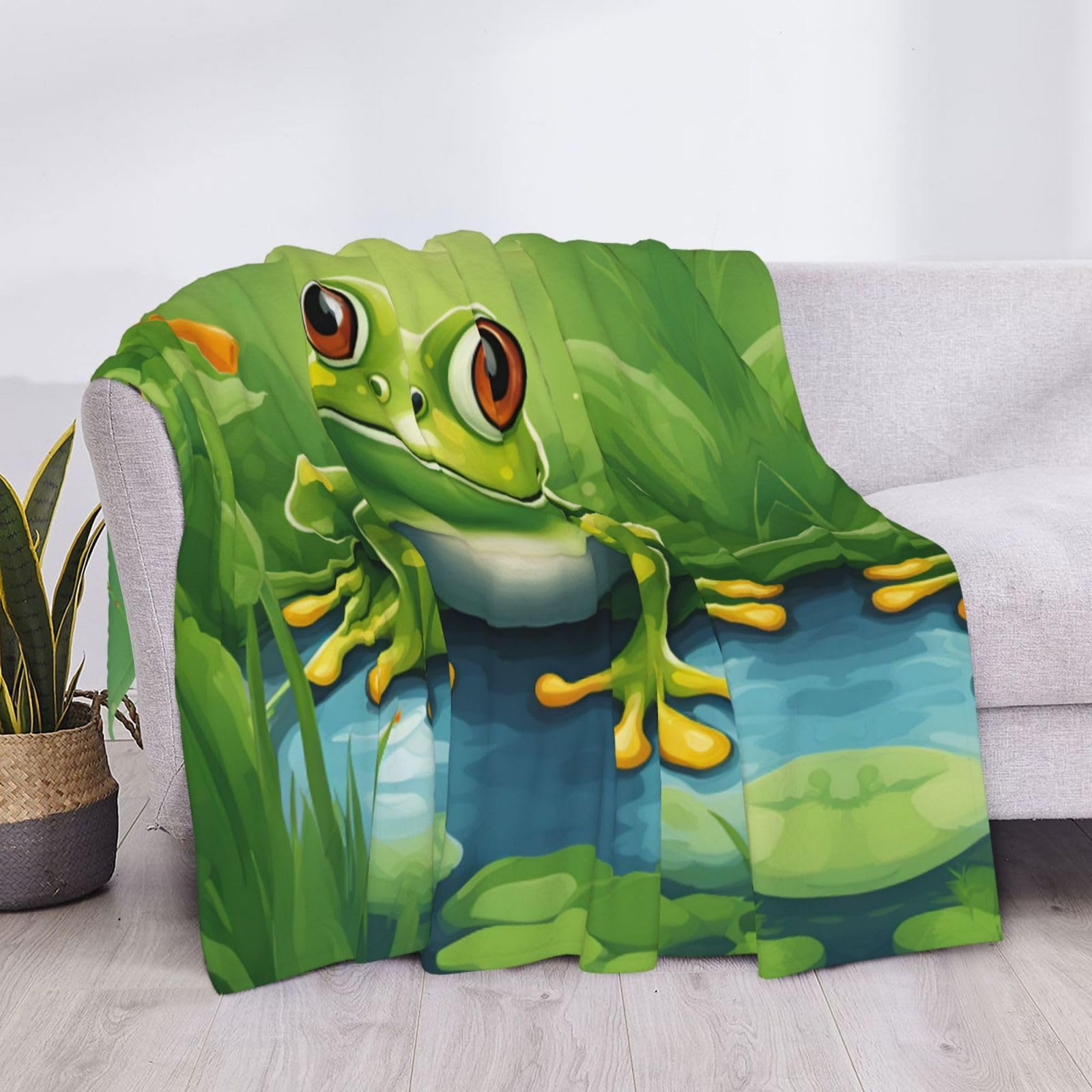 JOOCAR Flanell-Überwurfdecke Mit Cartoon-Zwerg – 152x203 Cm, Lila, Kuschelig Für Couch & Bett