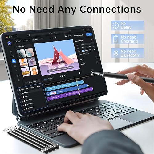 Miniatura 24 de Stylus (5 unidades), lápiz capacitivo 2 en 1 para pantalla táctil, alta precisión y sensibilidad, adecuado para tabletas iPhone/iPad/Android