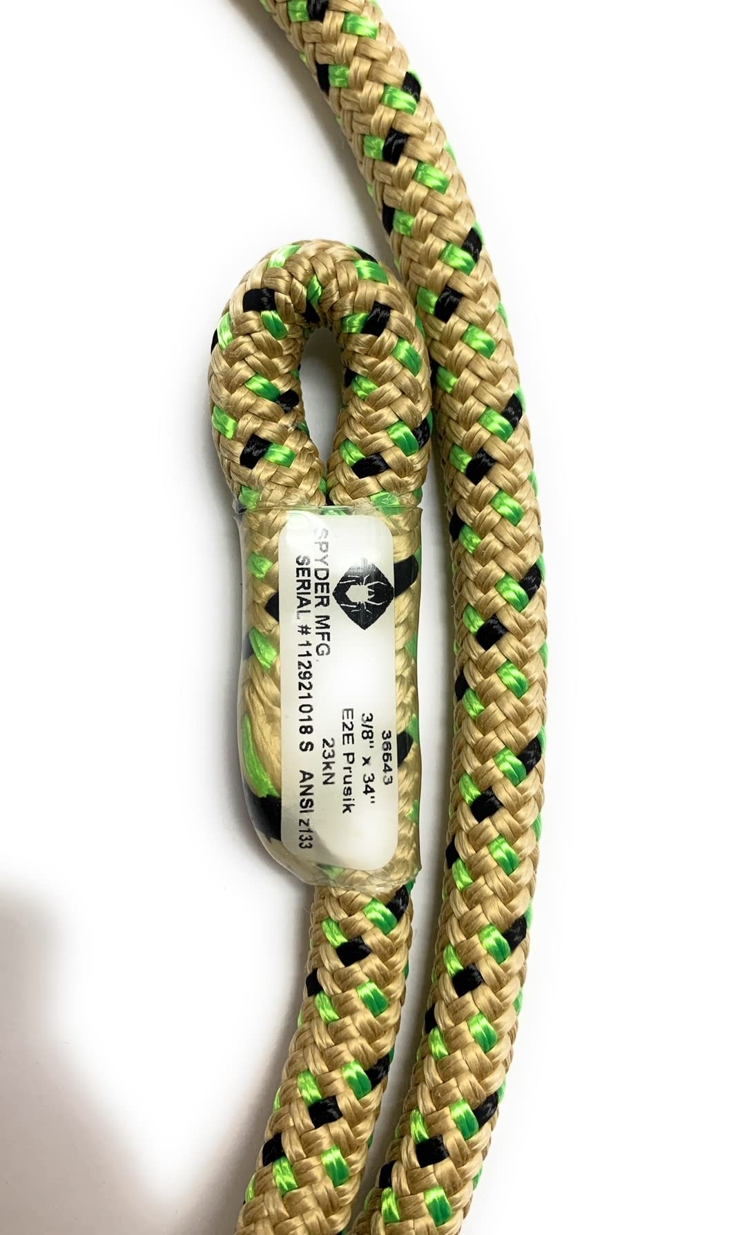 CLIMB RIGHT High Friction E2E Sewn Prusik Loop 3/8'' x 34'', Green