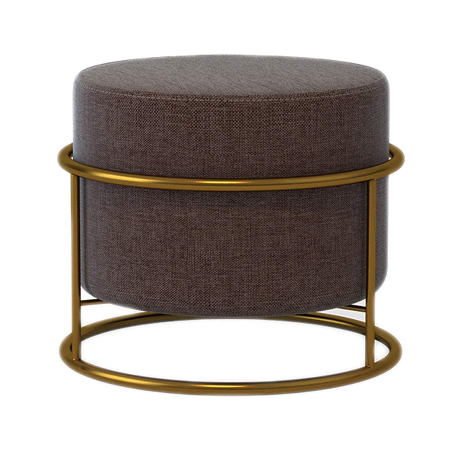 Pouf capitonné moderne en lin marron pour salon et chambre