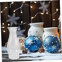 Vista 7 de HOMSFOU Lámpara de cristal transparente para chimenea de vidrio prensado con parte superior prensada, lámpara de huracanes, globo soplado a mano