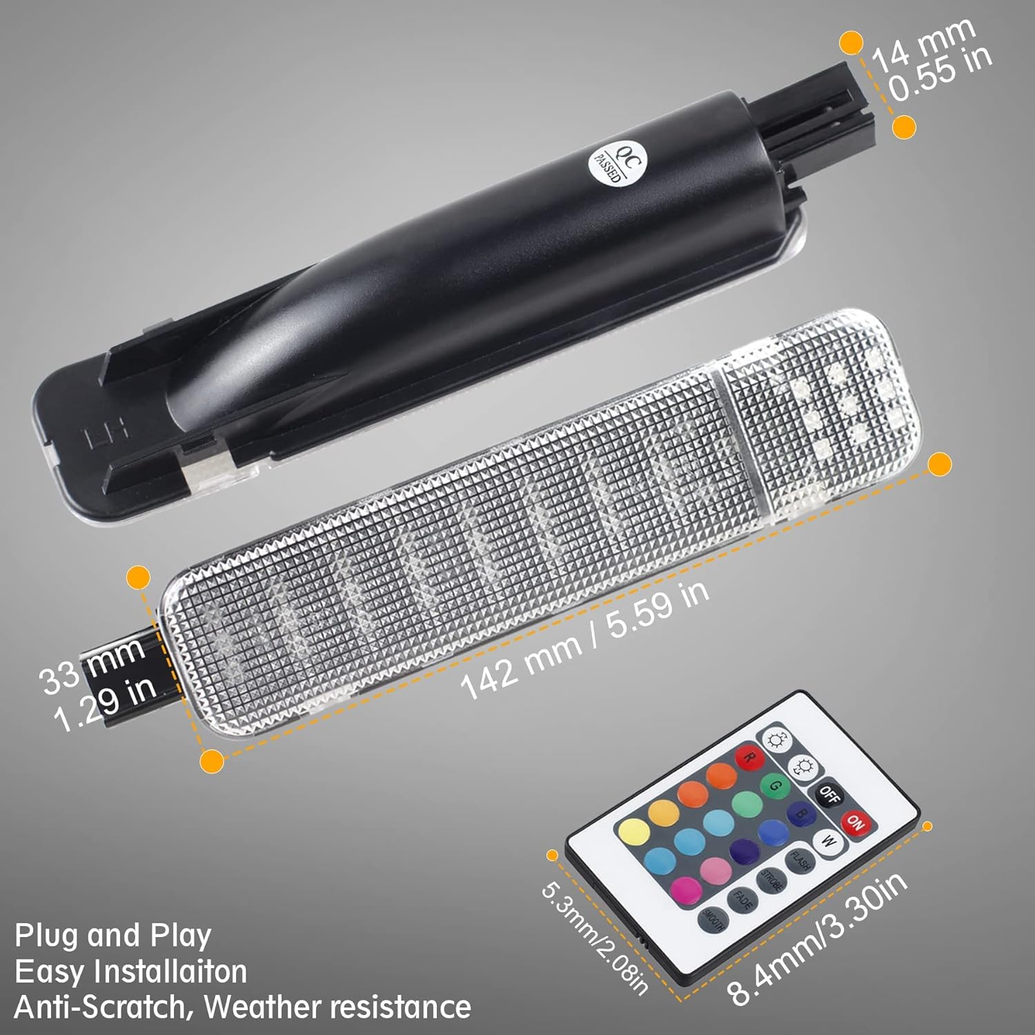 NDRUSH RGB LED Interior Door Panel Courtesy Light Door Light Assembly Compatible with Silverado/Sierra C/K 1500 2500 3500 Pickup Suburban Tahoe Avalanche Yukon Cadillac Escalade