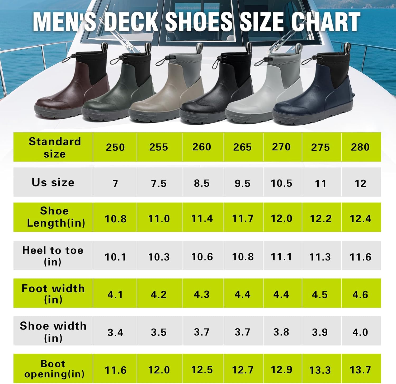 Men's Deck Boots,Ankle Rubber Rain boots Waterproof Anti-Slip Waterproof Shoes, Fishing Boating Boots Water Work Shoes for Men - Image 7