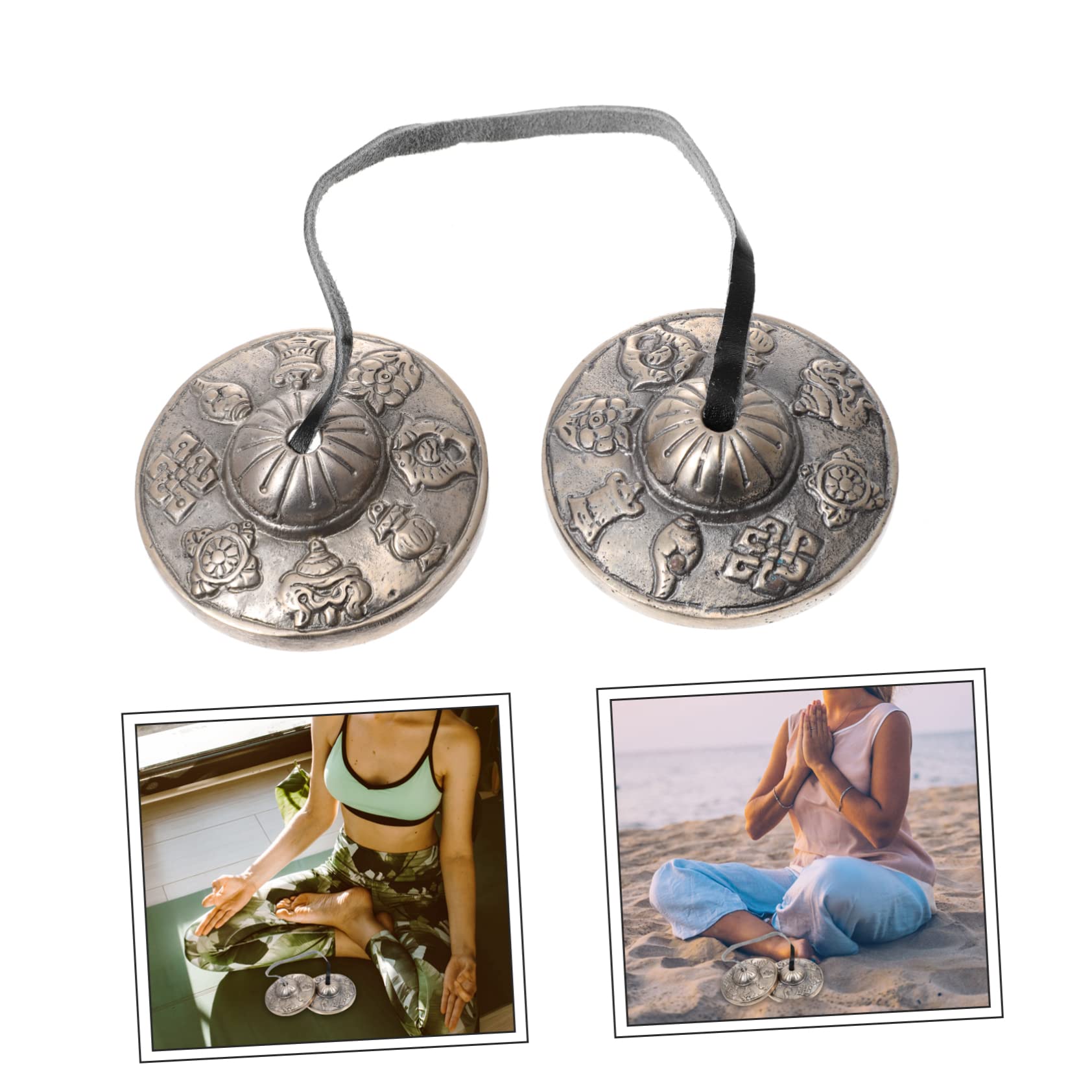 Abaodam Silver Bell Meditation Chimes Buddhism Cymbals Bell for Yoga Meditation and Music