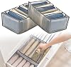 2PC Wardrobe Clothing Organizer Mesh Clothes Storage Organizers,7 Grids Closet Drawer Divides Storage Organization Box for Thin Jeans,T-shirts,Skirts,Dresses,Yoga pants,Jean Organizers for Closet