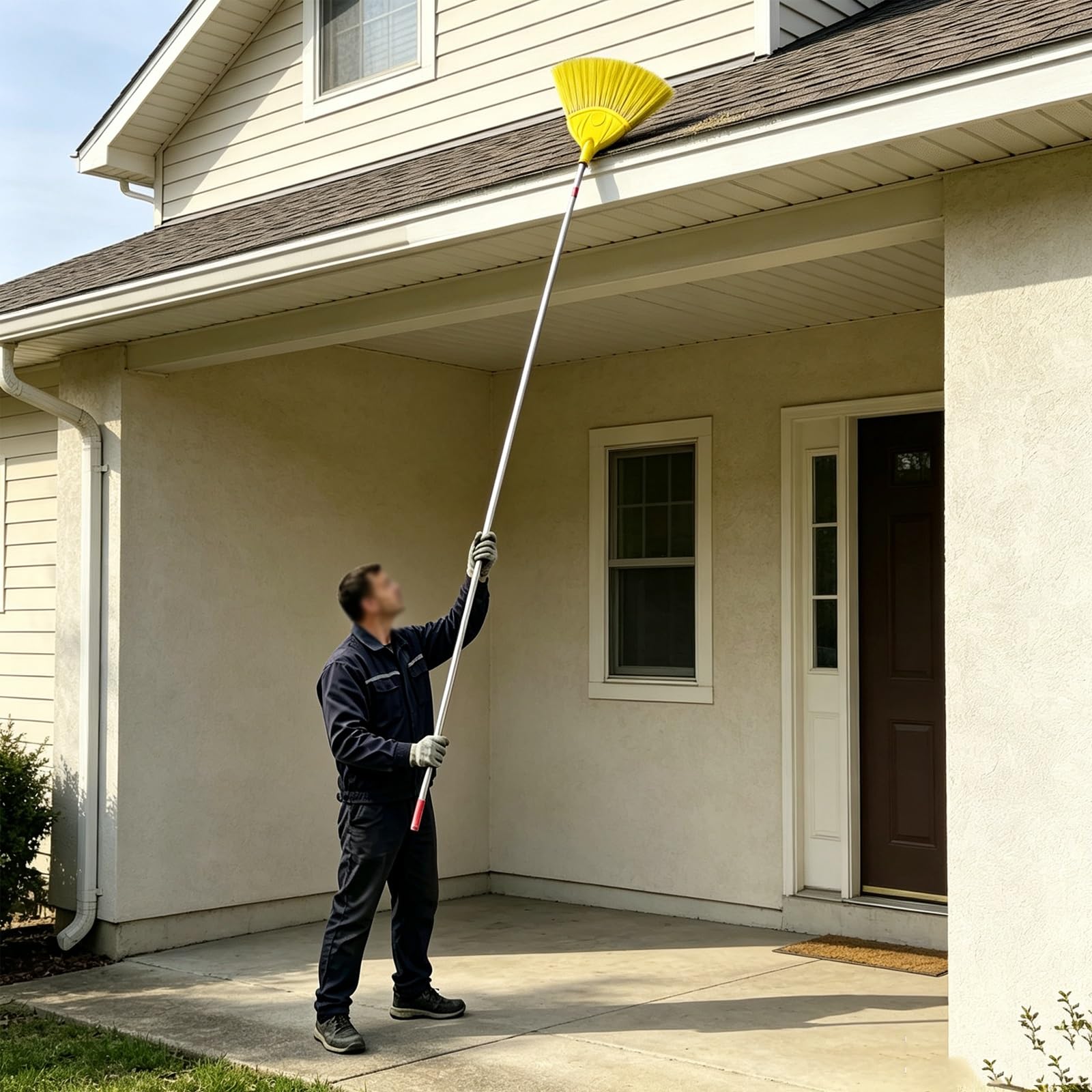 Bastone telescopico multifunzionale e leggero, asta di prolunga | Acciaio Inox, Impugnatura Antiscivolo per Rulli Pittura e Accessori Pulizia Domestica(5.5m/18ft)