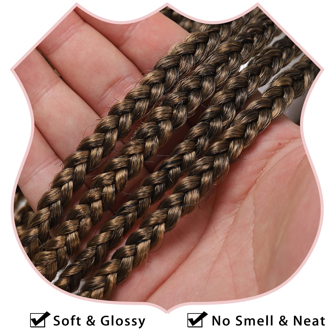 Crochet Box Braids Hair -18 Inch 7 Packs Pre-Looped Crochet Braids for Black Women With Braiding Hair Extensions-18 Inch T27