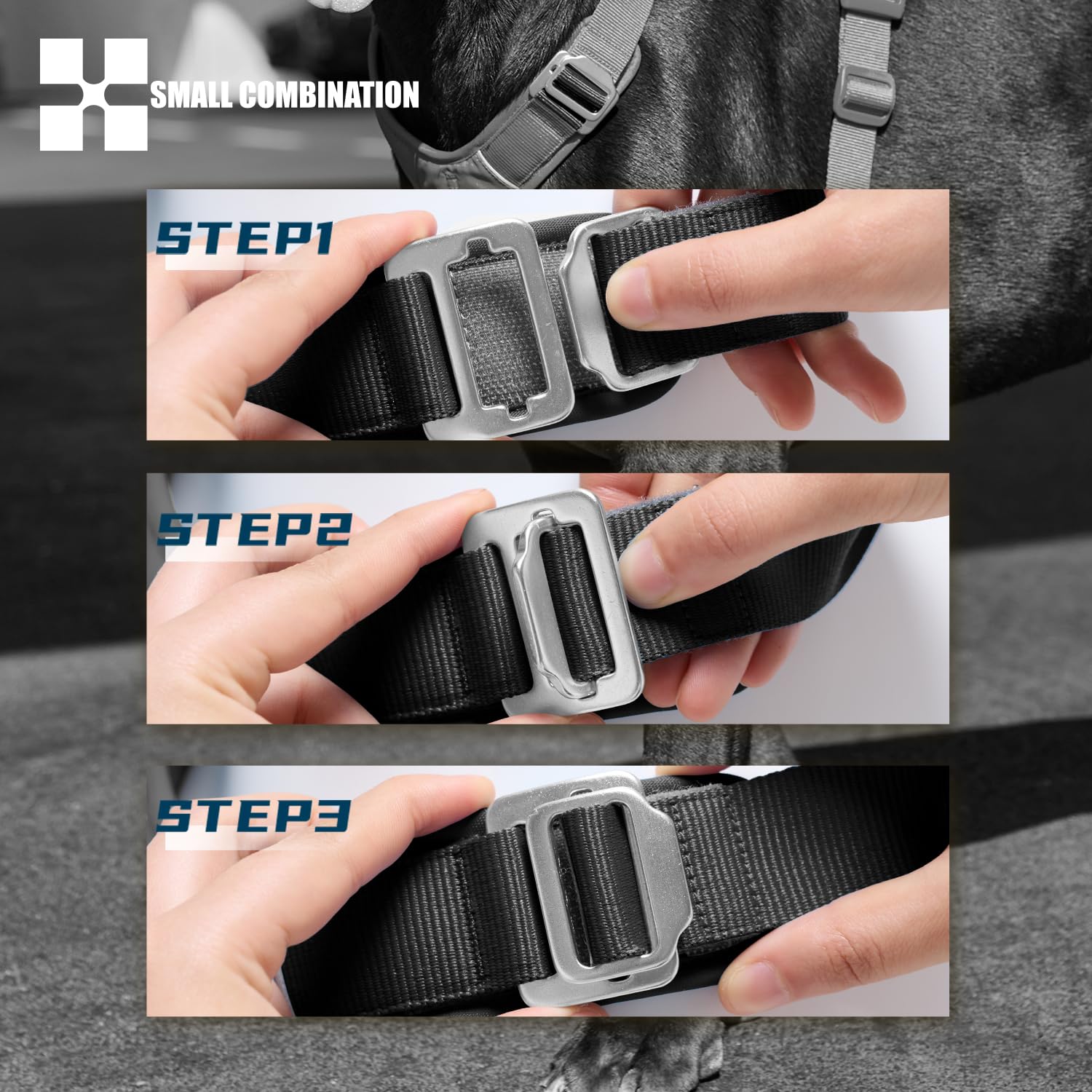 Arnés ajustable para perro con asa, acolchado cómodo, para perros pequeños, medianos y grandes (color negro, talla S)