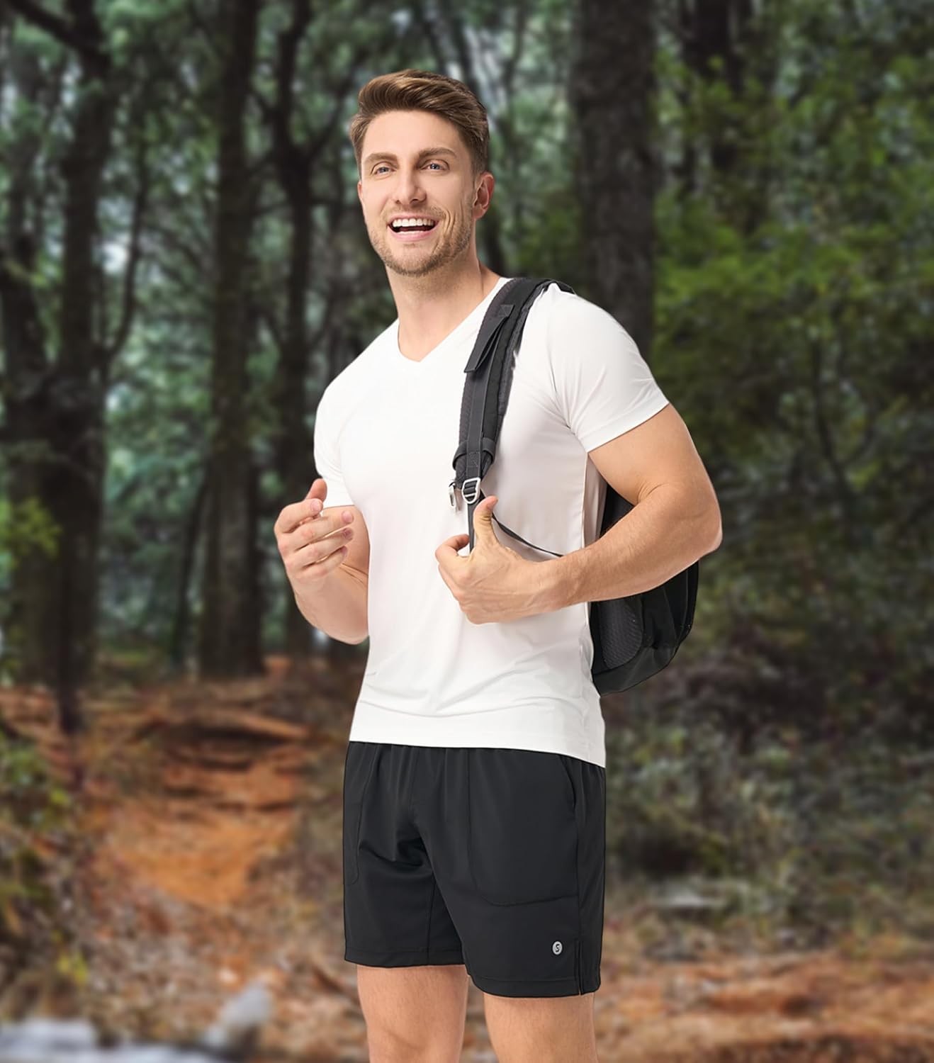 DAVID ARCHY Men's Undershirts Quickly-Dry T-Shirt, Stretch and Moisture-Wicking Crewneck/V-Neck Tees 3 Pack - Image 3