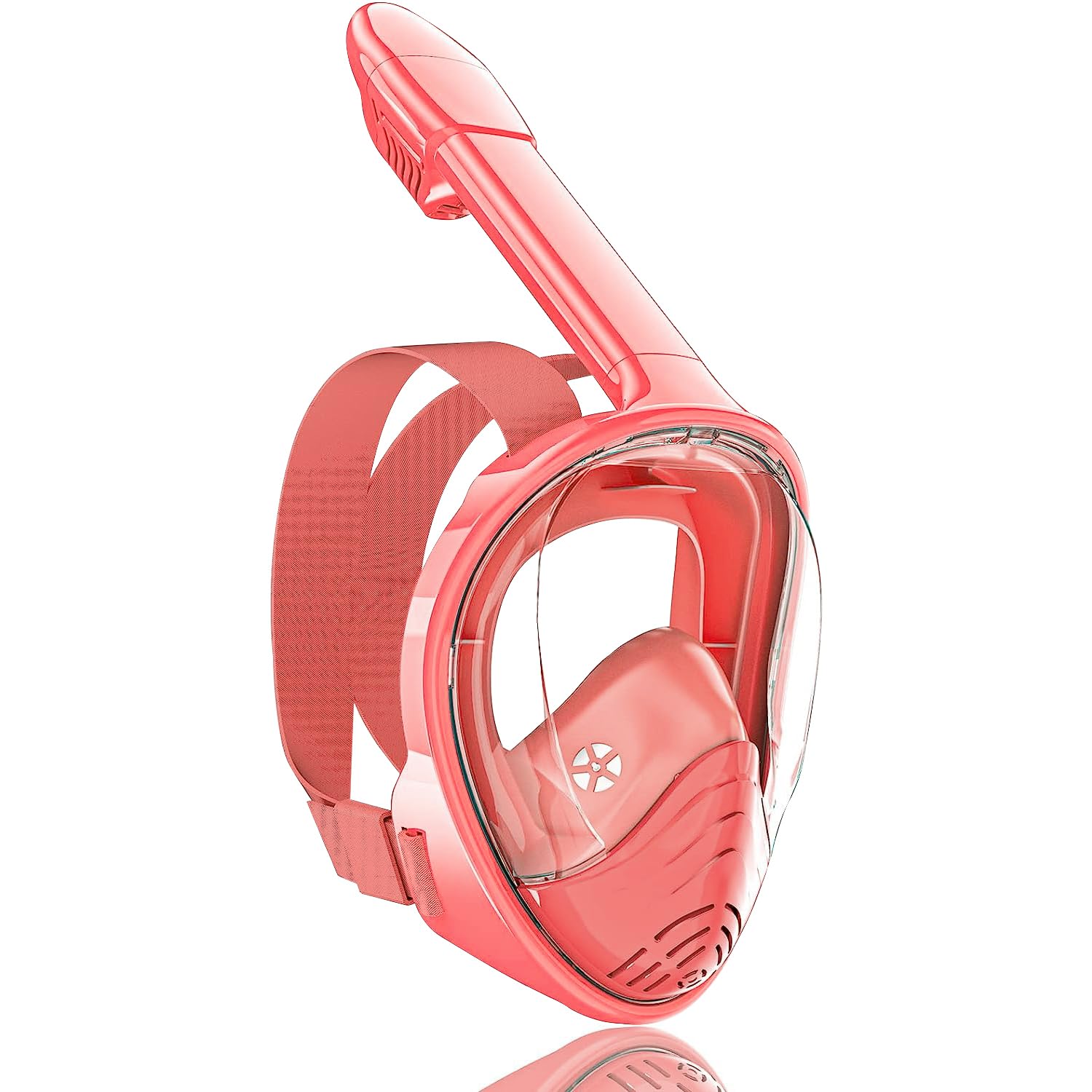 Professional KIds Snorkeling Diving Mask Foldable 180 Degree Underwater Scuba Full Face Snorkel Mask Anti Fog Goggles for Kids Swim (Pink)