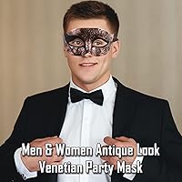 Vista 17 de Máscara de mascarada para hombre, máscara de aspecto antiguo para Halloween, fiesta veneciana, fiesta de máscaras y baile de máscaras