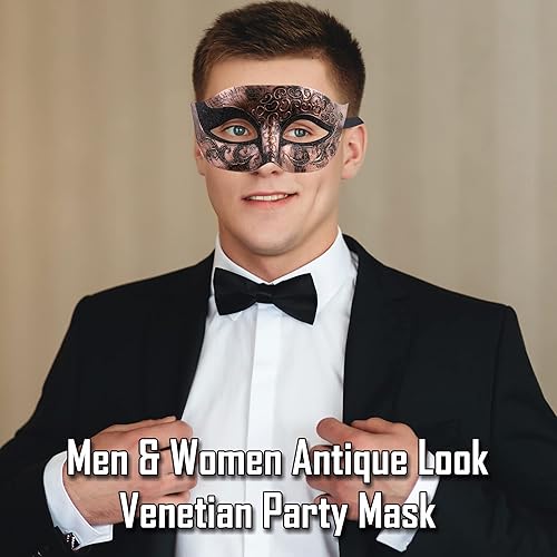 Miniatura 17 de Máscara de mascarada para hombre, máscara de aspecto antiguo para Halloween, fiesta veneciana, fiesta de máscaras y baile de máscaras