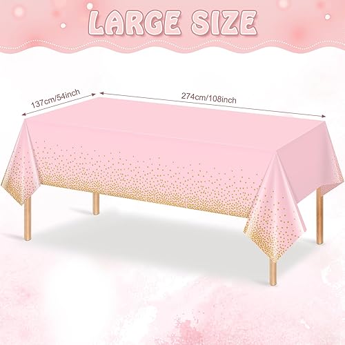 Miniatura 2 de FunnyPars Paquete de 4 manteles desechables de plástico con puntos azul marino y dorado, con estampado de puntos dorados, para cumpleaños, bodas,