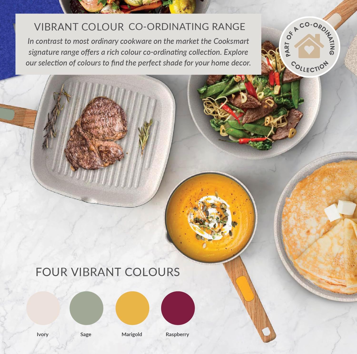 Cooksmart Signature Sauce Pan with Lid 16cm – Sage Green | Cast Aluminium Ceramic Non-Stick | Induction, Gas, Ceramic & Electric Hob Compatible | Dishwasher Safe | Ergonomic Handle