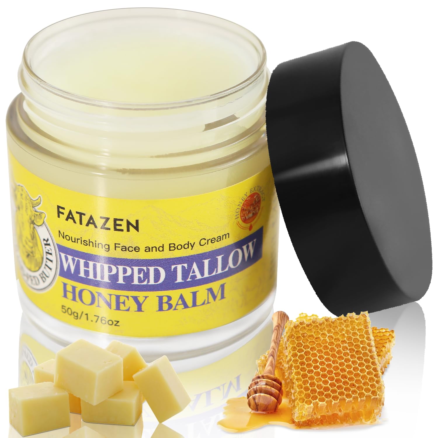 Amazon.com: FATAZEN Organic Grass-Fed Whipped Tallow Honey Balm