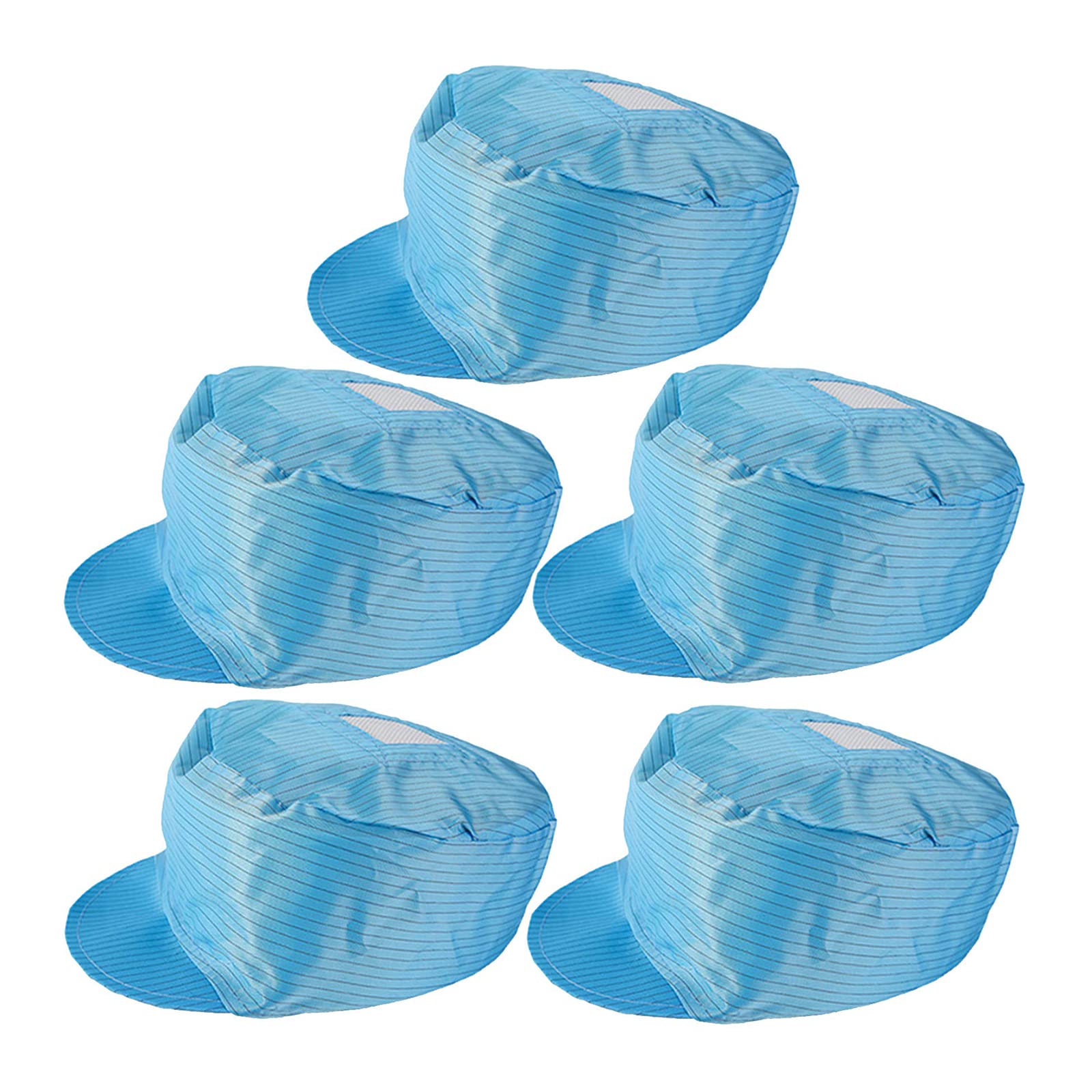 5 Pcs Anti-Static Cap Dustproof Cap Breathable Hat Cleanroom Factory Working Caps for Women Men (Blue), Multicolored, One Size