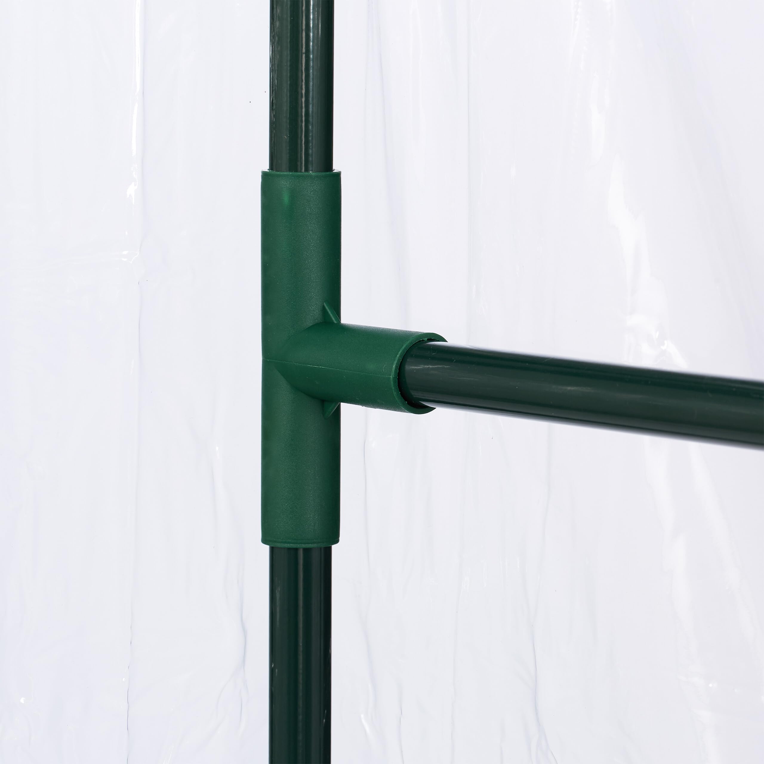 Relaxdays Serra da Balcone e Giardino, Sacco per Piantare, 153x89x49 cm, in PVC, Telaio in Acciaio, Trasparente Verde