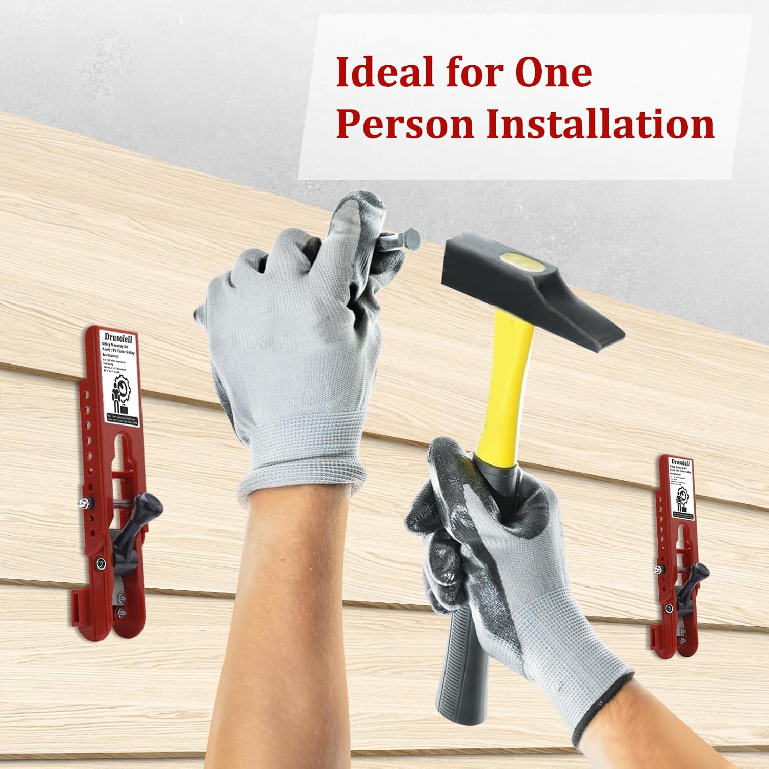 Siding Installation Tools, Siding Mounting Kit with Adjustable Reveals, Lap Siding Gauge Made of Polycarbonate Body (Red, 5/16 Inch)